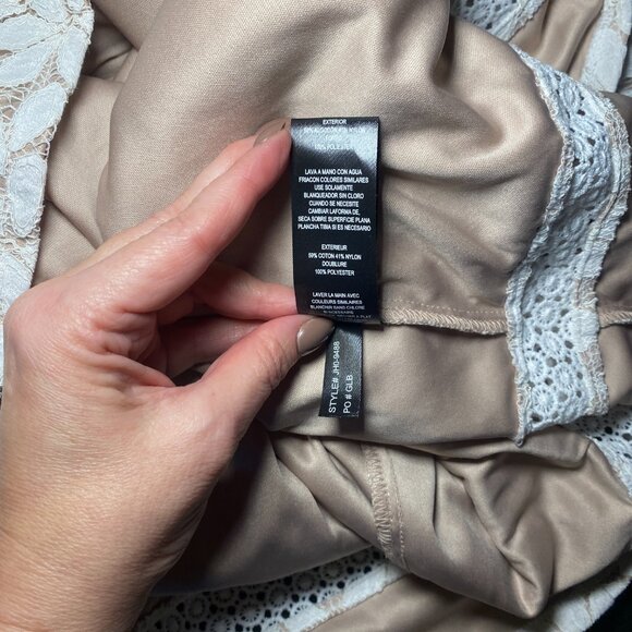 Jessica Howard White Beige Lace Overlay Sleeveless Dress Womens 12 Fit Flare EUC - Picture 8 of 11